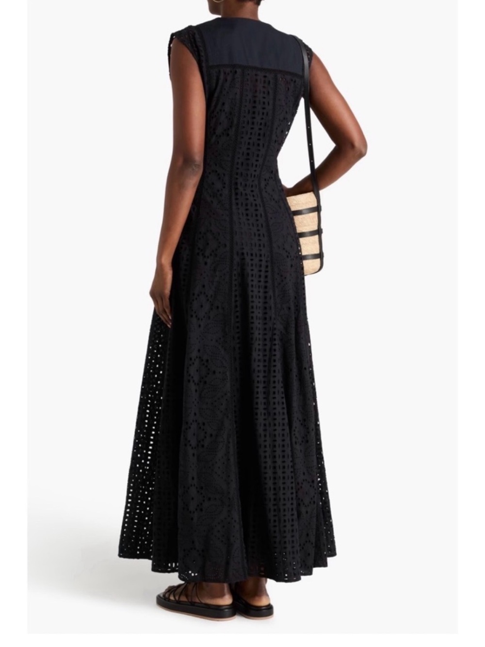 Veronica Beard Alina Cotton Eyelet Maxi Dress, Black, 0, EUC - Picture 3 of 16